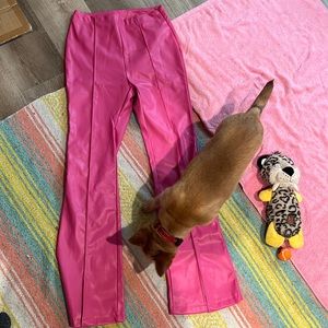 Brand New Hot Pink Faux Leather Pants